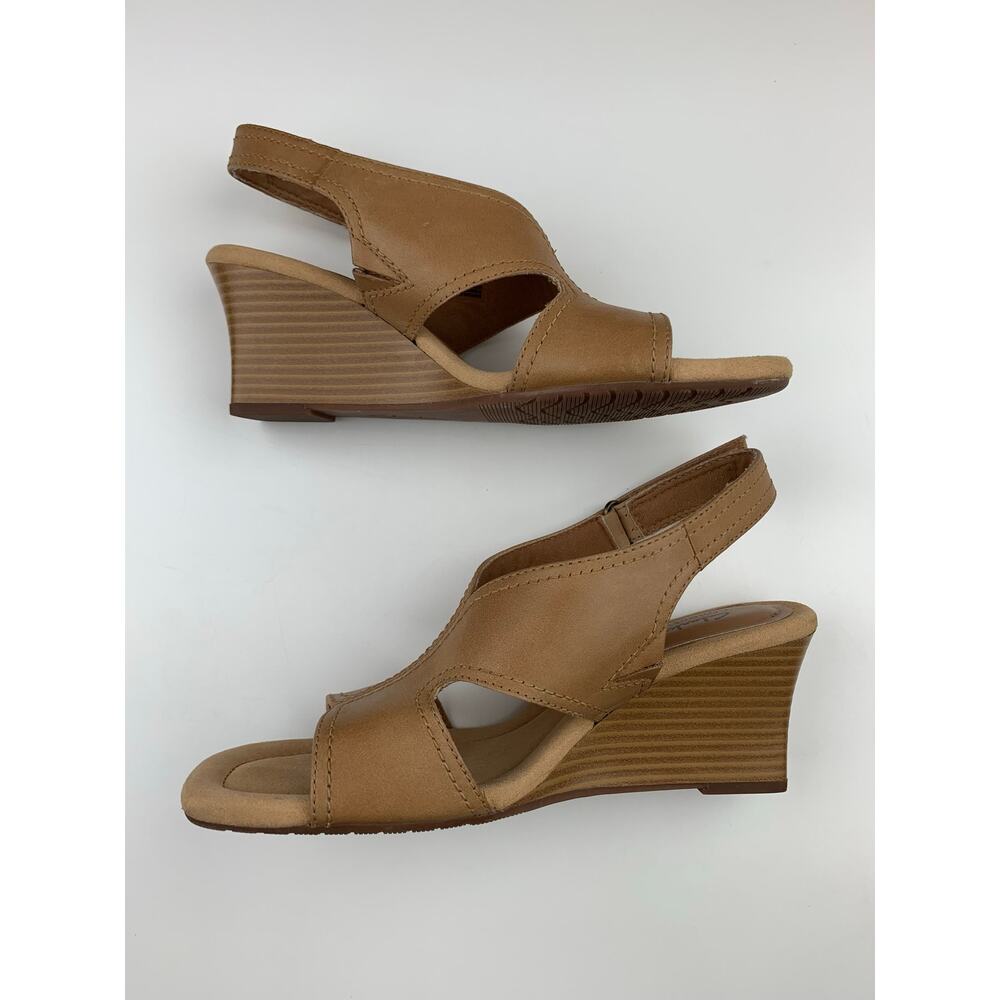 Tan Wedge Sandals - Picture 8 of 11